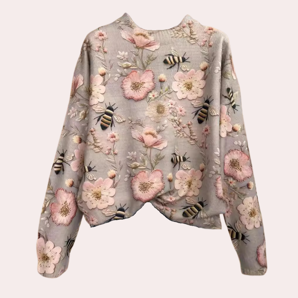 Amira - Stilfuld sweater til kvinder med blomsterdesign