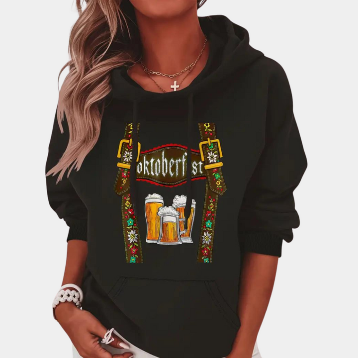 Ioanna - Afslappet Oktoberfest-sweater med hætte til kvinder