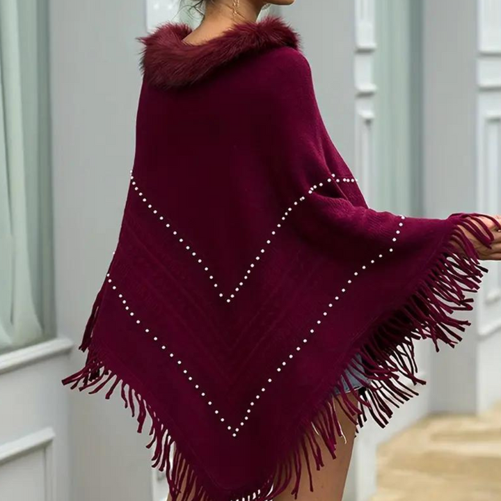 Eftychia - Elegant strikket poncho til kvinder