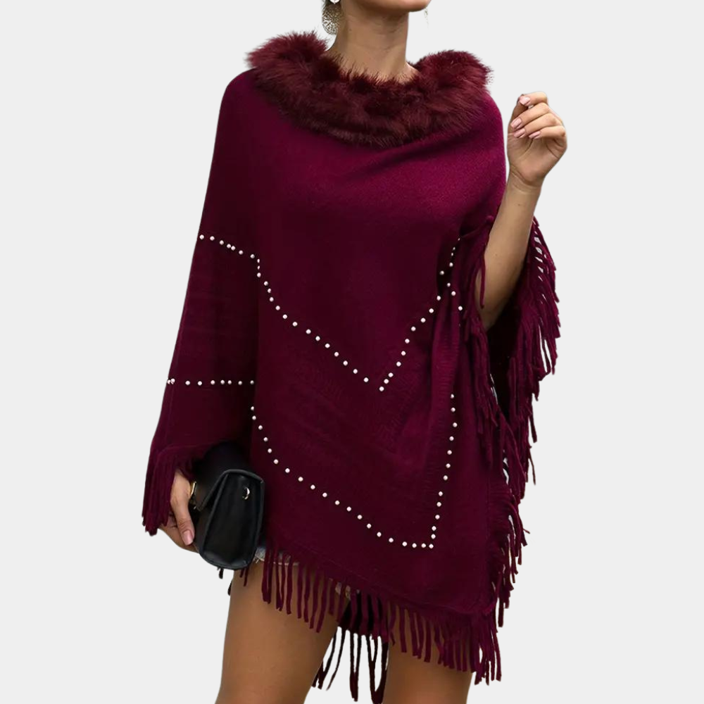 Eftychia - Elegant strikket poncho til kvinder