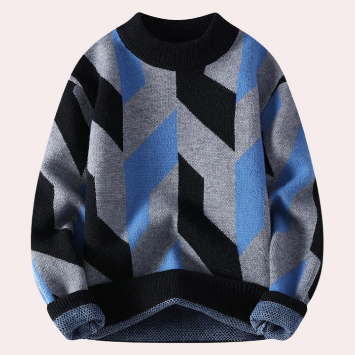 Leroux - Moderigtig geometrisk sweater til mænd