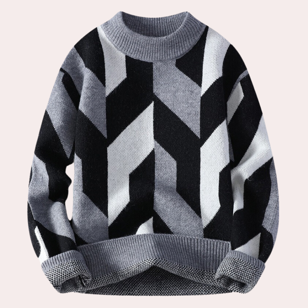 Leroux - Moderigtig geometrisk sweater til mænd