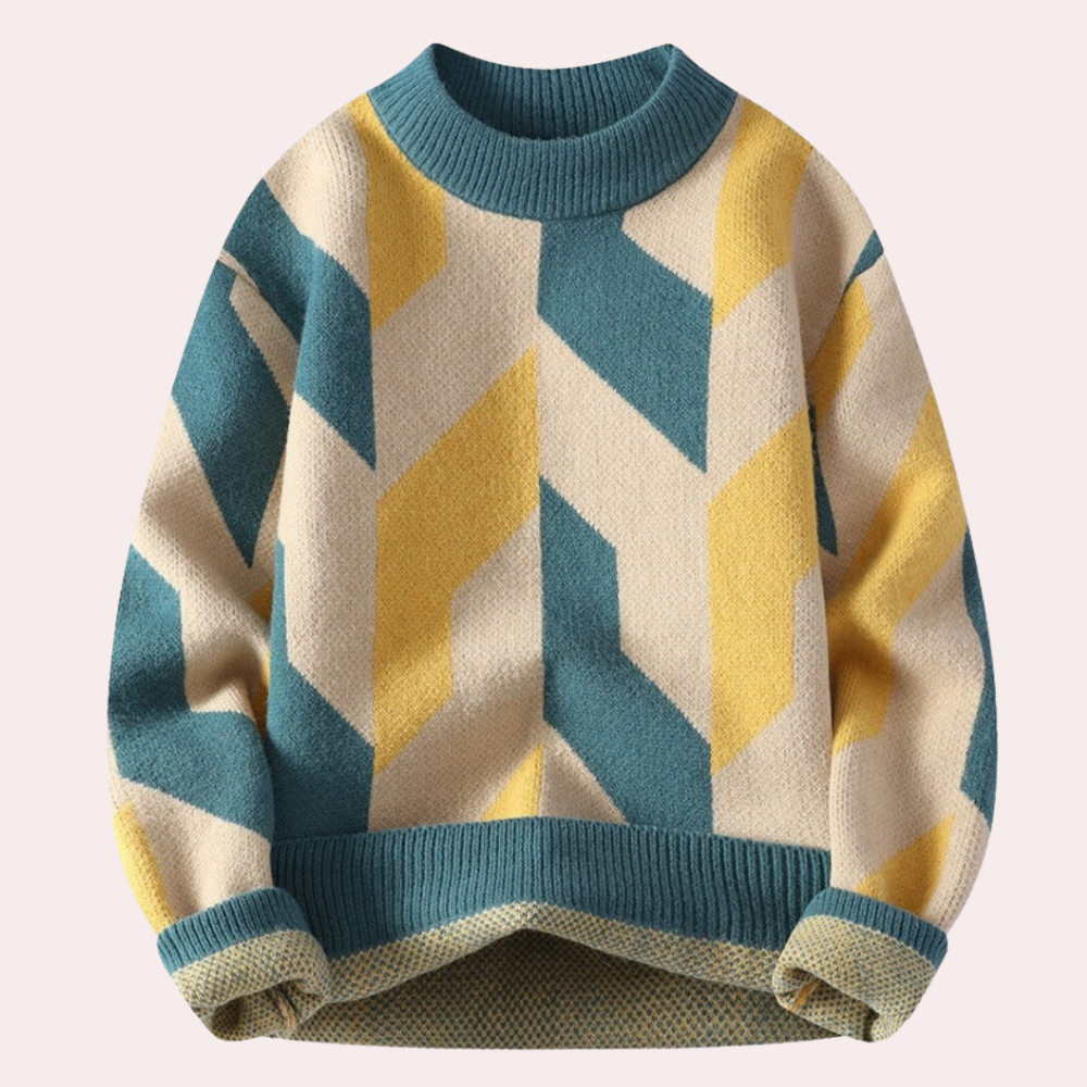 Leroux - Moderigtig geometrisk sweater til mænd