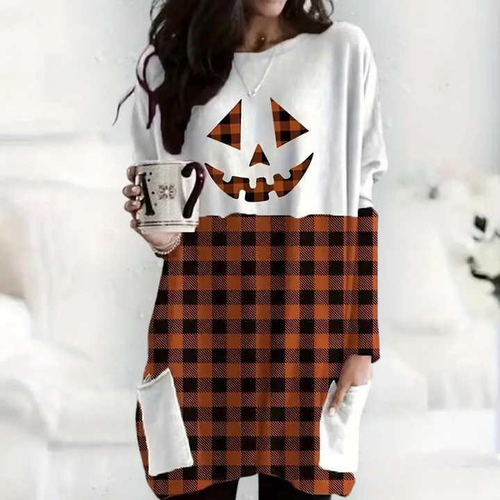 Kata - Stilfuld plus size Halloween-sweatshirt til kvinder