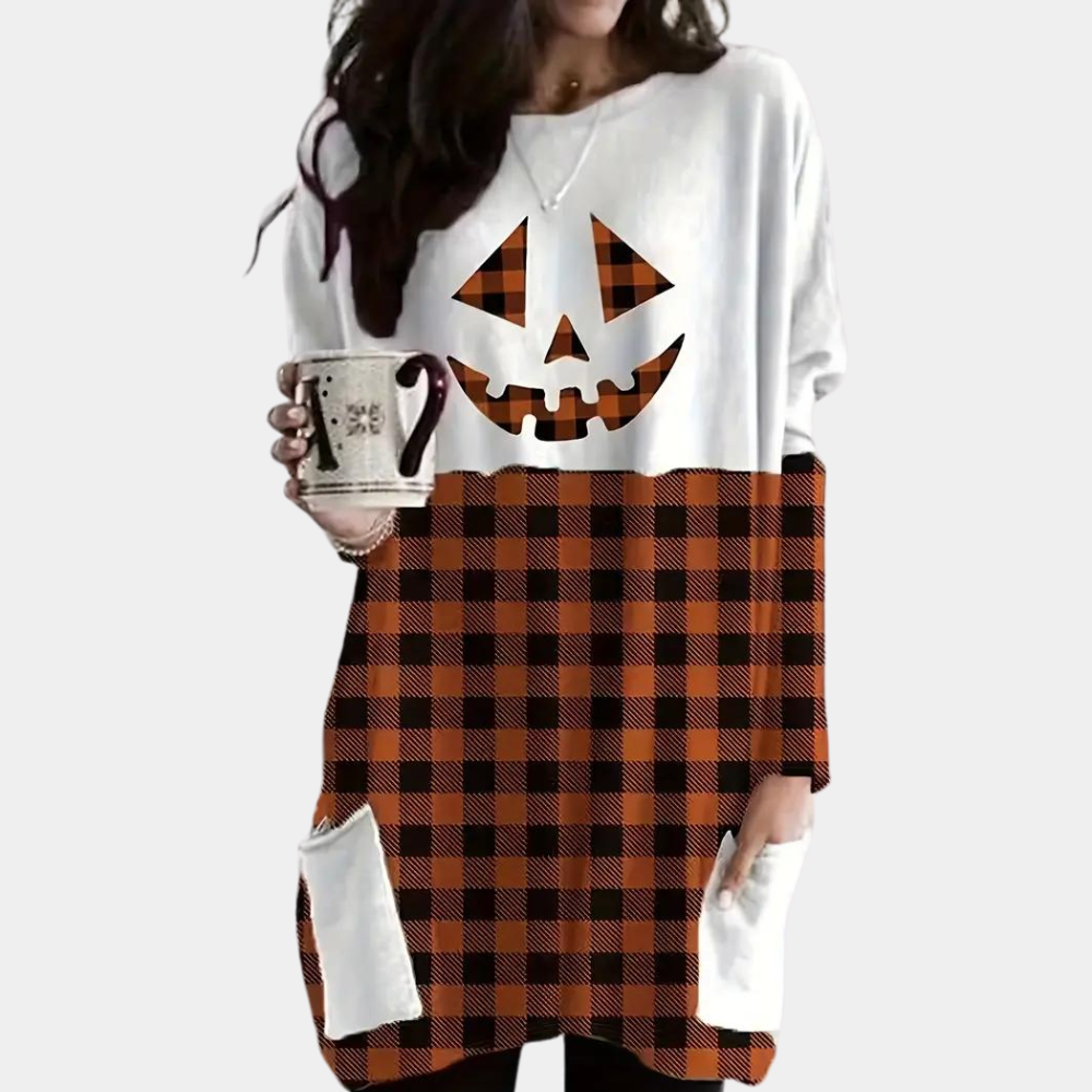 Kata - Stilfuld plus size Halloween-sweatshirt til kvinder