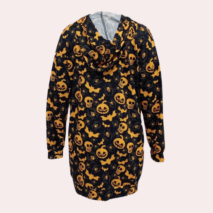 Csilla - Halloween Trykt sweatshirt-kjole til kvinder