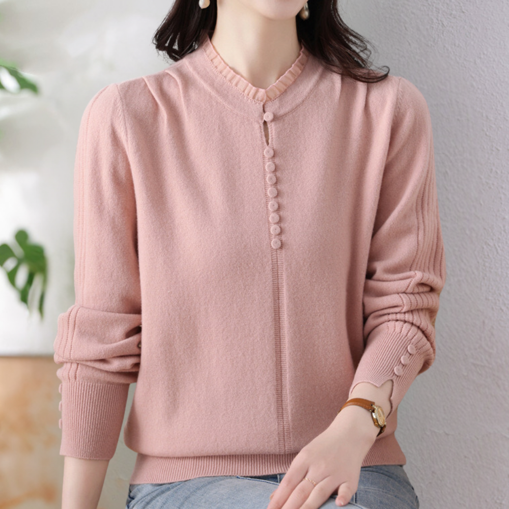 Mariela - Elegant sweater til kvinder med knapper