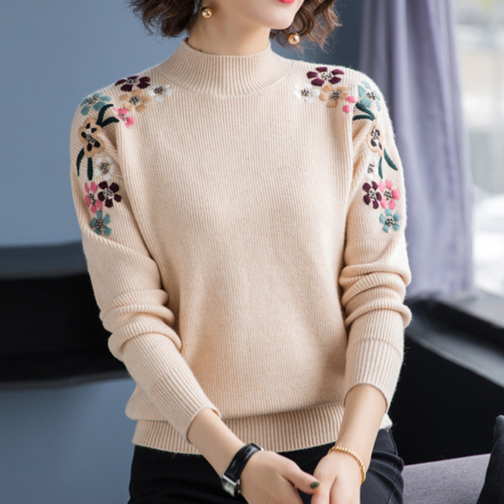 Devora - Elegant blomstret sweater til kvinder