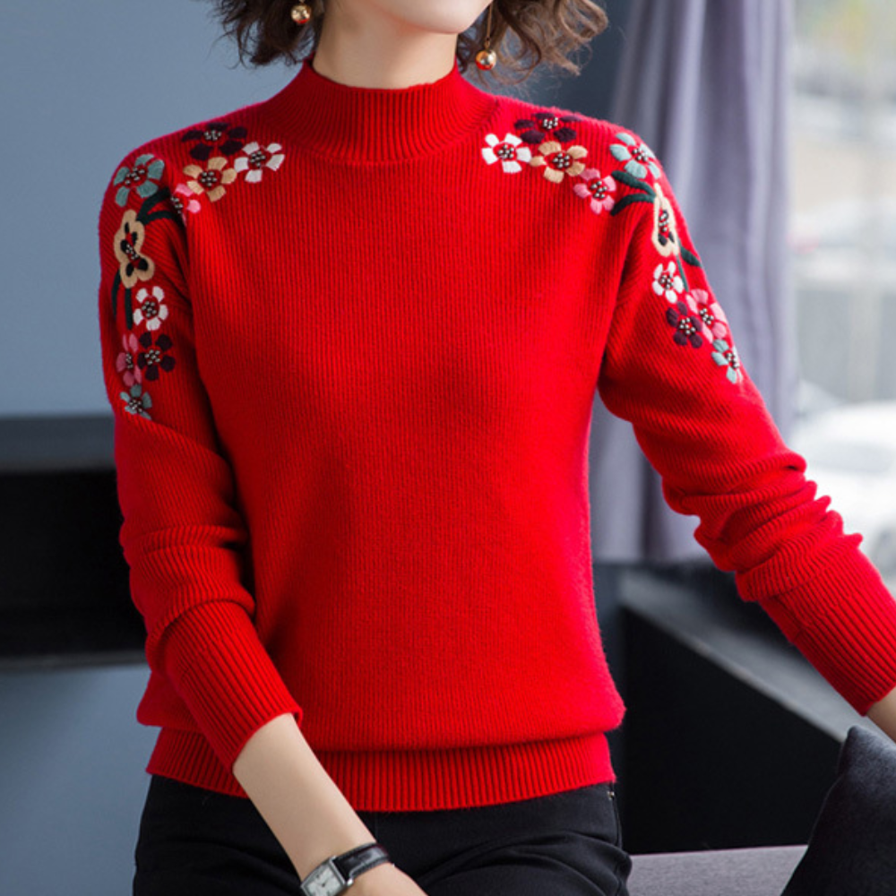 Devora - Elegant blomstret sweater til kvinder