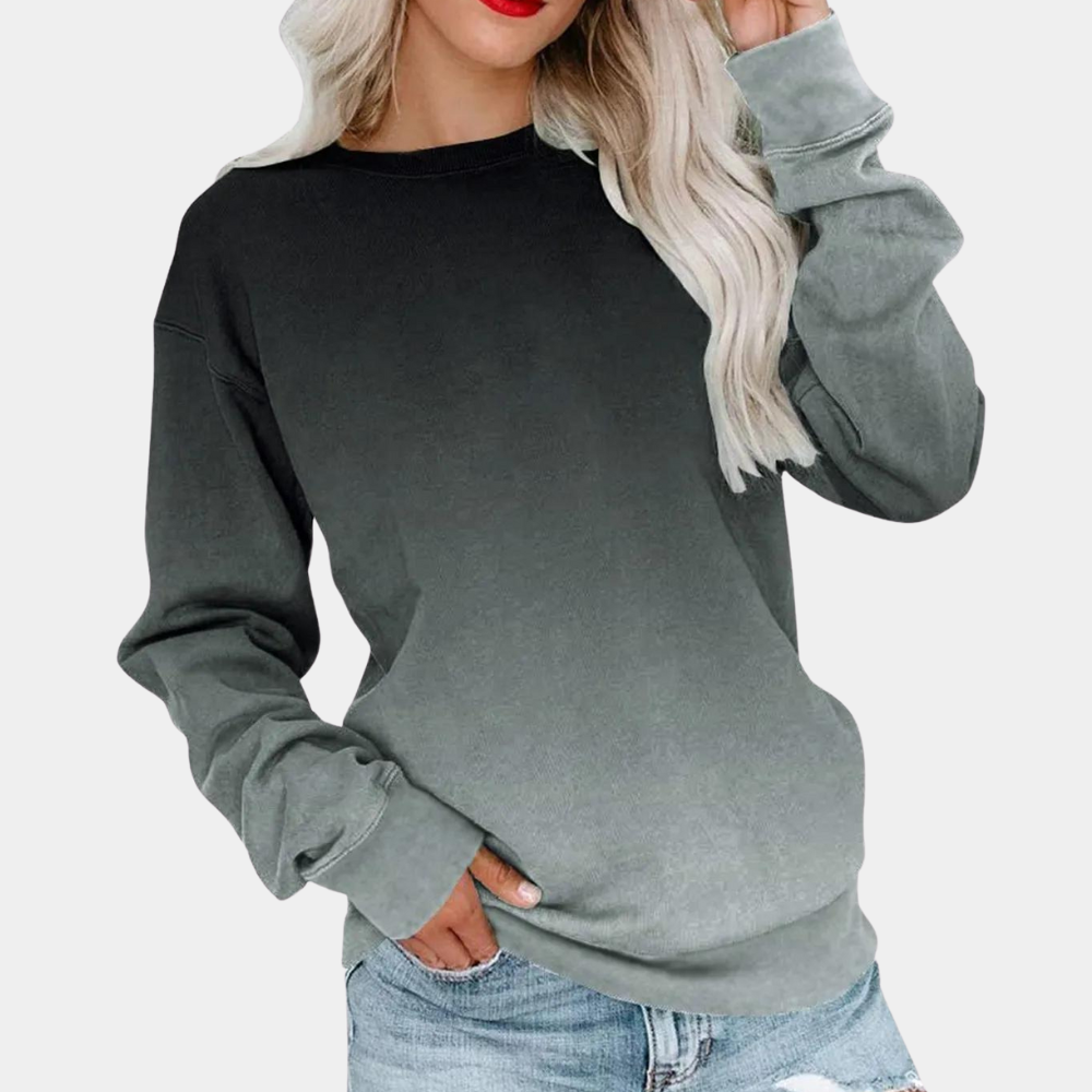 Ivet - Gradient sweatshirt med rund hals til kvinder