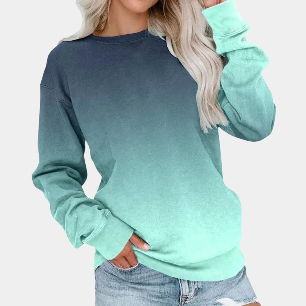 Ivet - Gradient sweatshirt med rund hals til kvinder