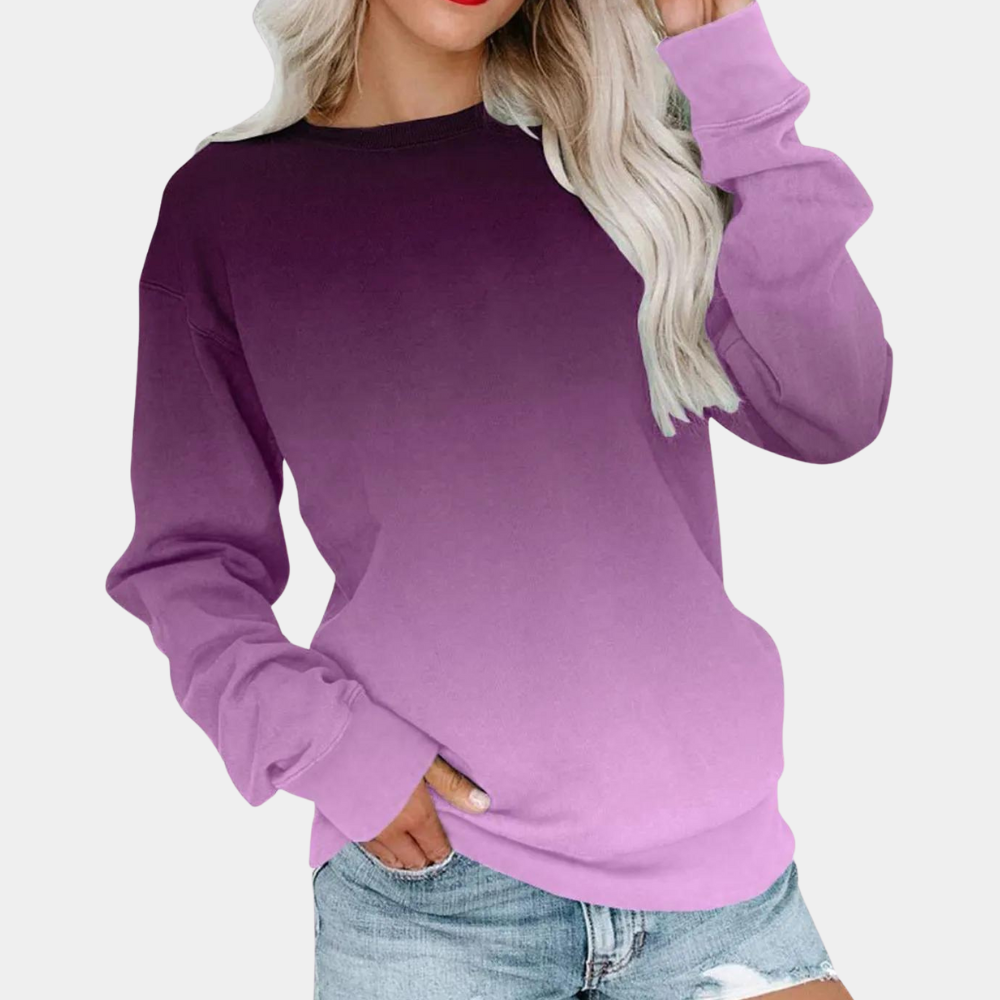 Ivet - Gradient sweatshirt med rund hals til kvinder