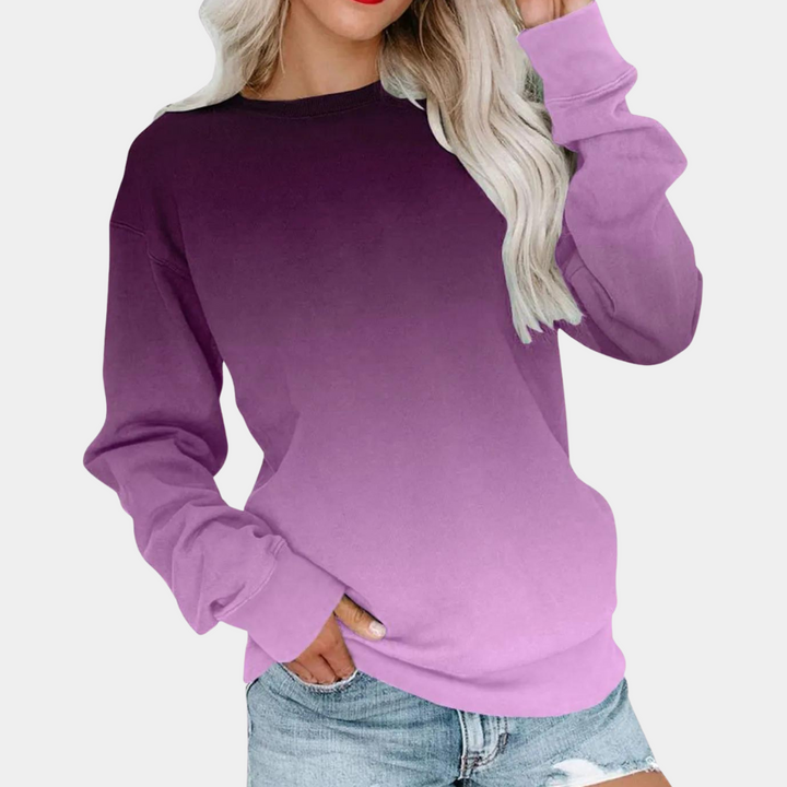 Ivet - Gradient sweatshirt med rund hals til kvinder