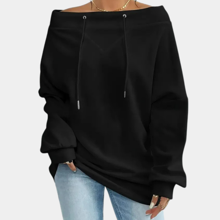 EDNA - Moderne Sweatshirt med Udsat Skuldre til Kvinder