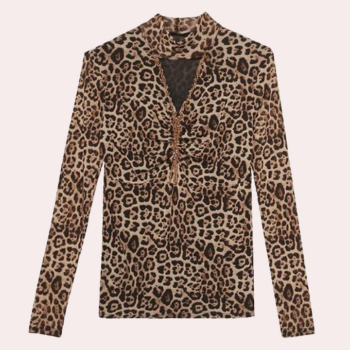 TEXANNA - Moderne Top med Leopardprint til Damer