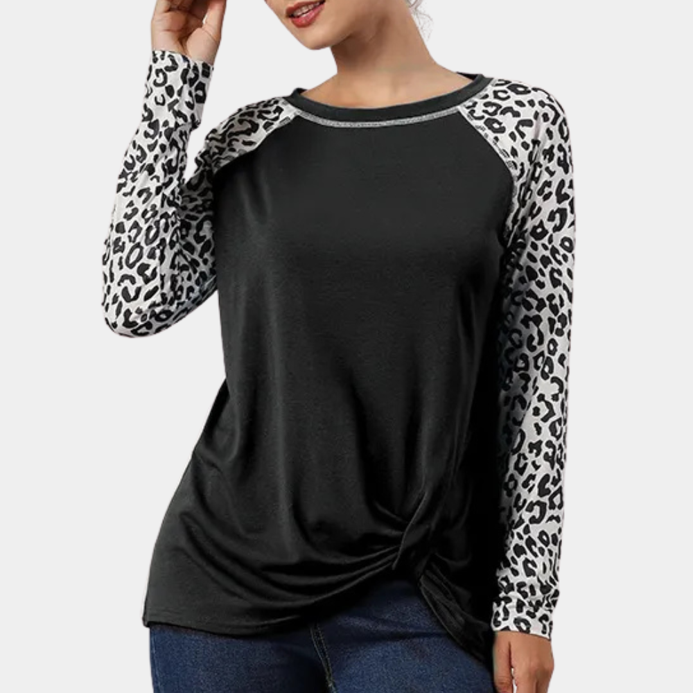 RAYLA - Langærmet T-shirt med Leopardmønster til Kvinder