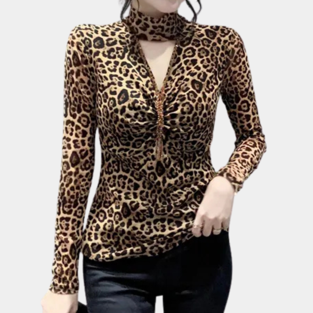 TEXANNA - Moderne Top med Leopardprint til Damer