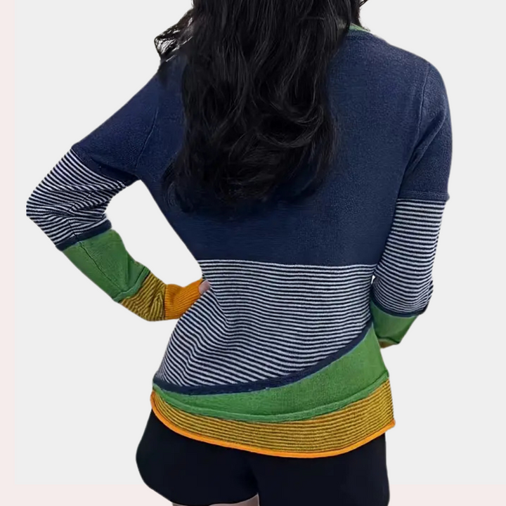 BAILA - Moderne Striber Strikket Sweater til Damer