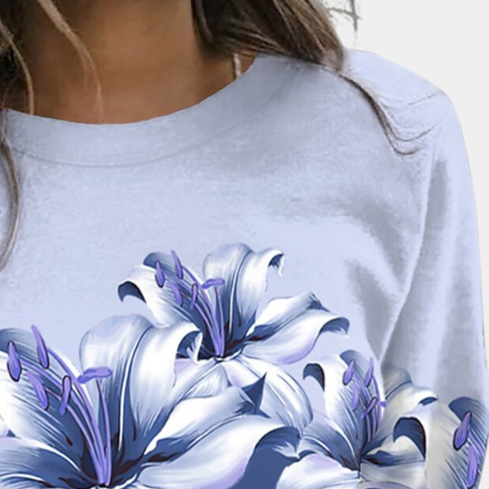 ISAURA - Afslappet Blomstret Sweatshirt til Kvinder