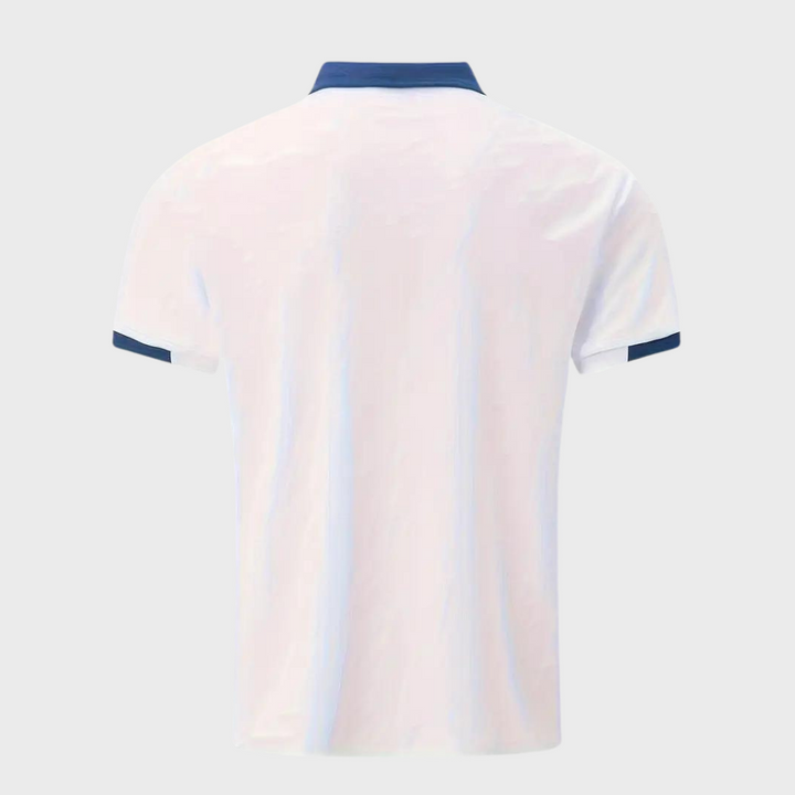 Achterkant witte poloshirt voor heren