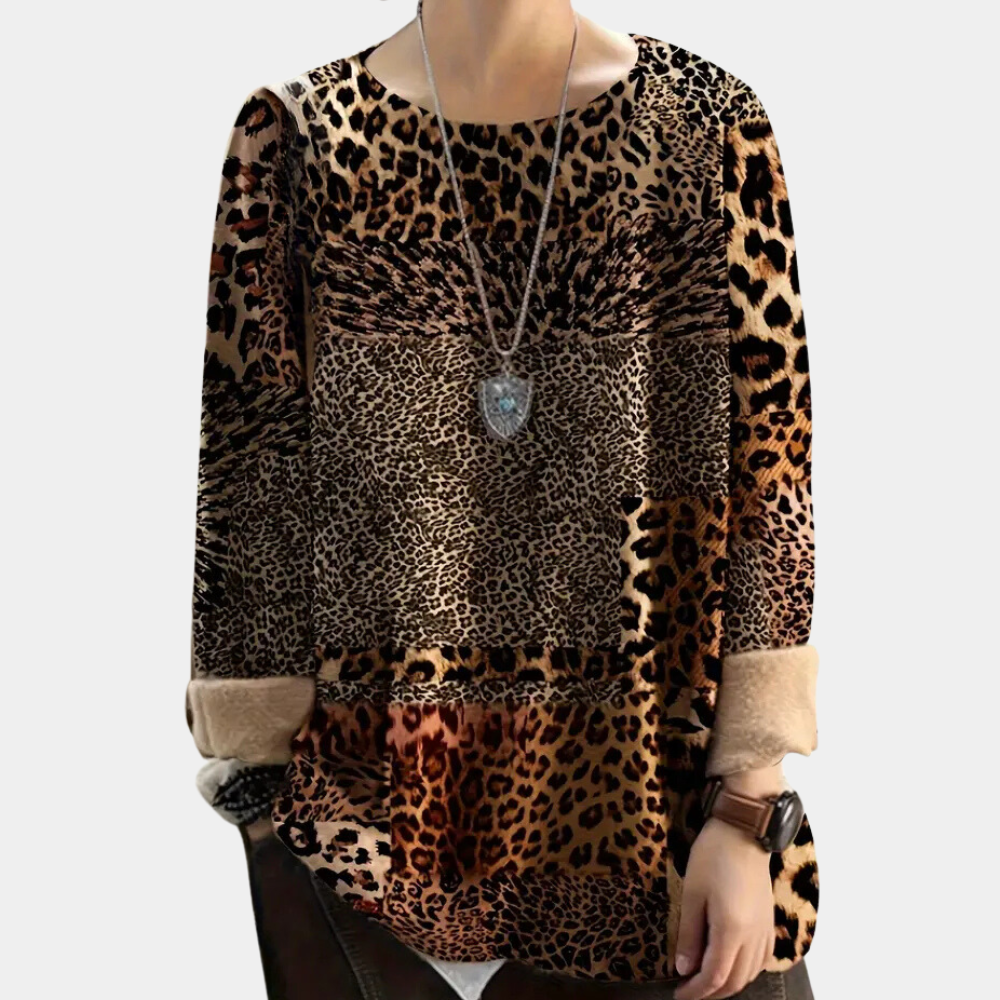 MARTHA - Trendy Leopardmønstret Sweater til Damer