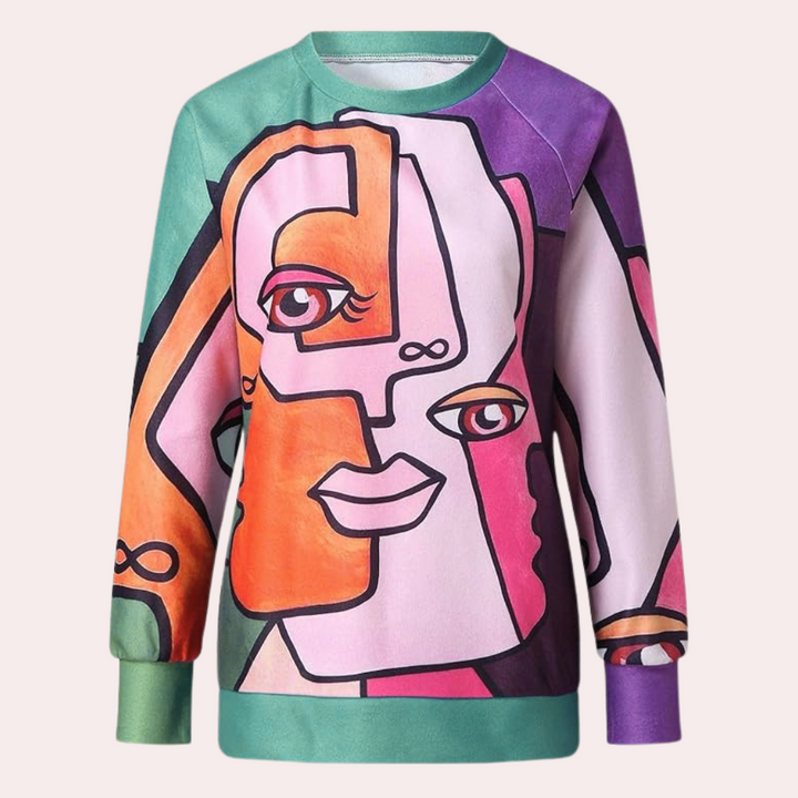 LILLIAN - Kreativ Mønster Sweatshirt til Damer