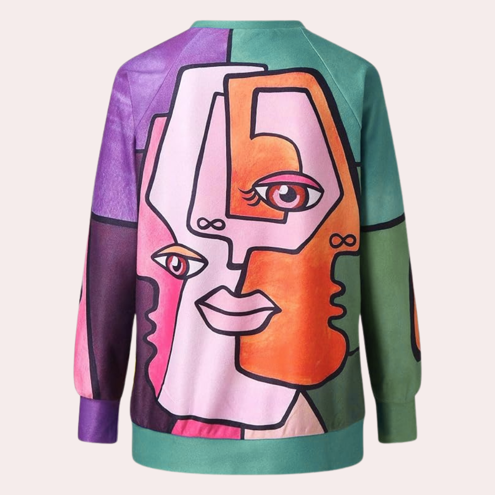 LILLIAN - Kreativ Mønster Sweatshirt til Damer