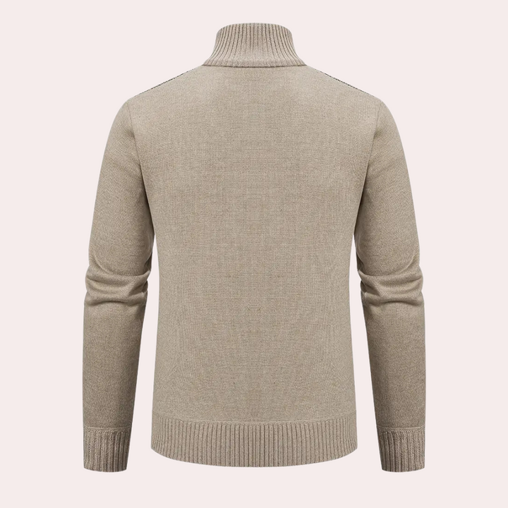 MALACHI - Elegant Cardigan med Ståkrave til Mænd