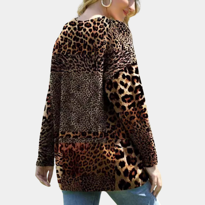 MARTHA - Trendy Leopardmønstret Sweater til Damer