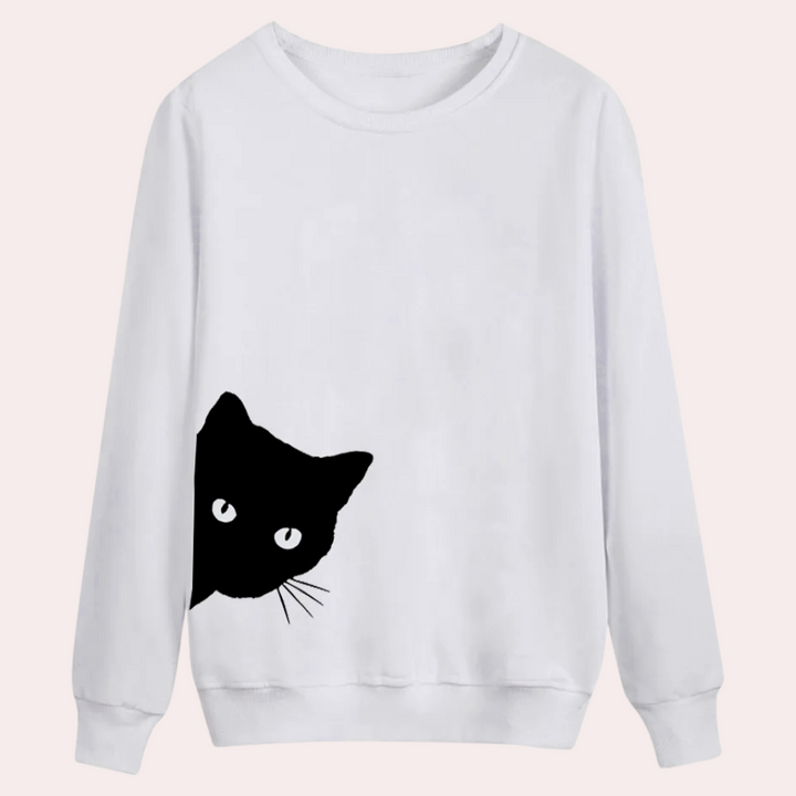 ROSELY - Sweater med Kattesymboler til Damer