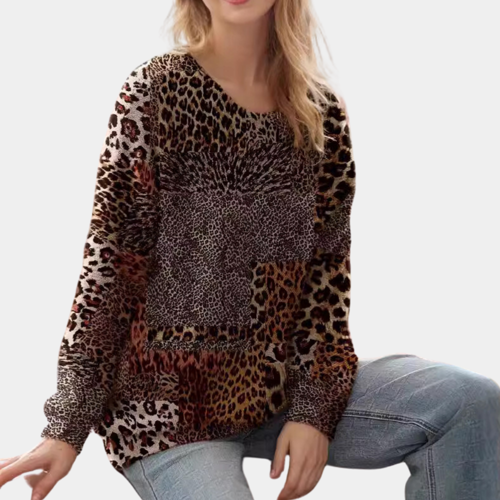 MARTHA - Trendy Leopardmønstret Sweater til Damer