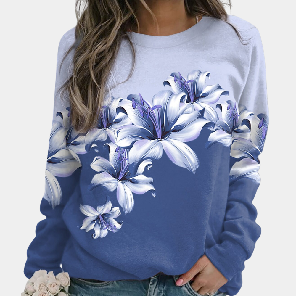 ISAURA - Afslappet Blomstret Sweatshirt til Kvinder