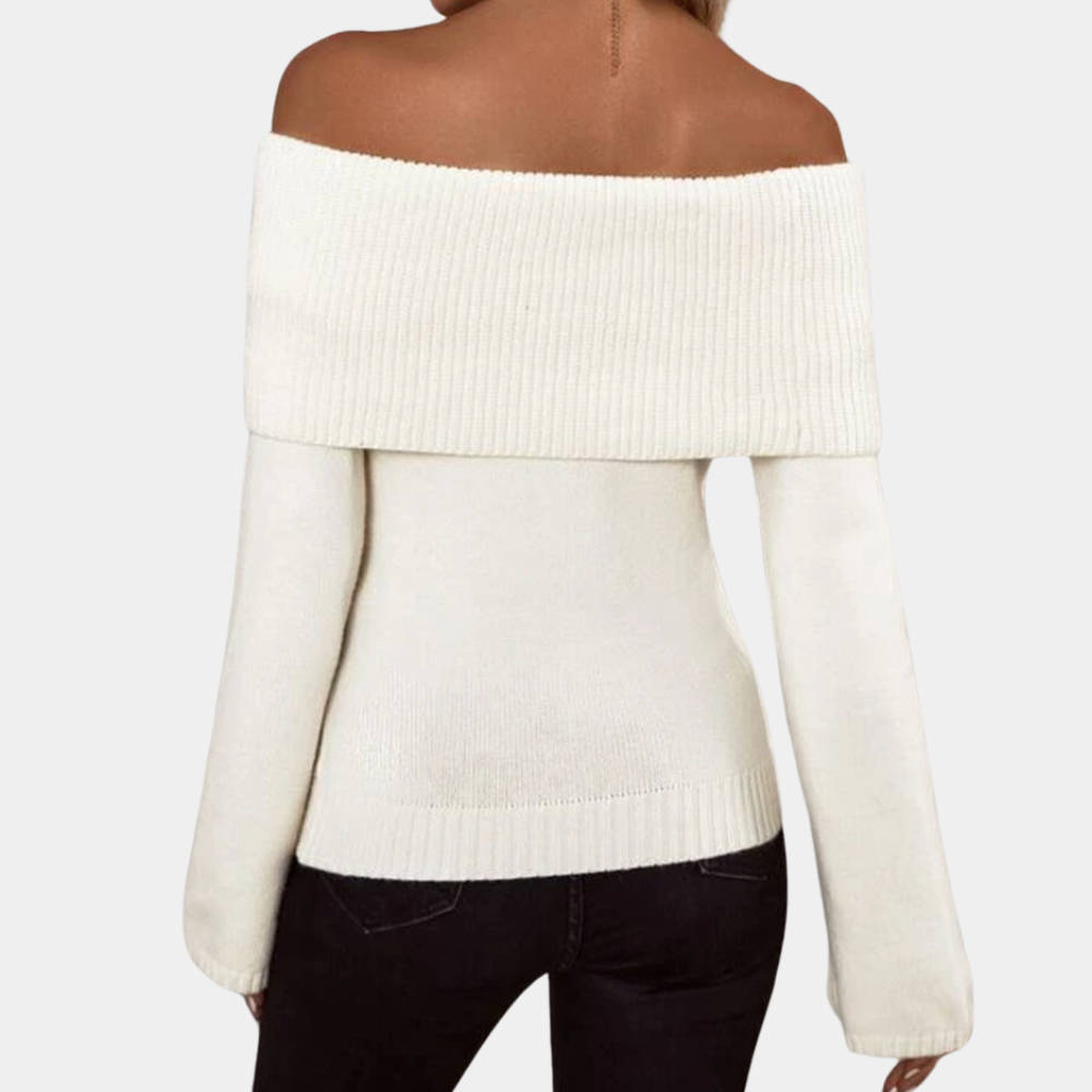 DELIA - Stilfuld Off-skulder Sweater til Dame